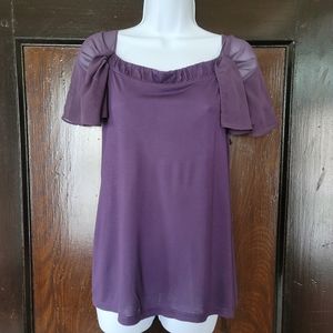 NY & Co dressy T shirt with organza sleeves. SZ L